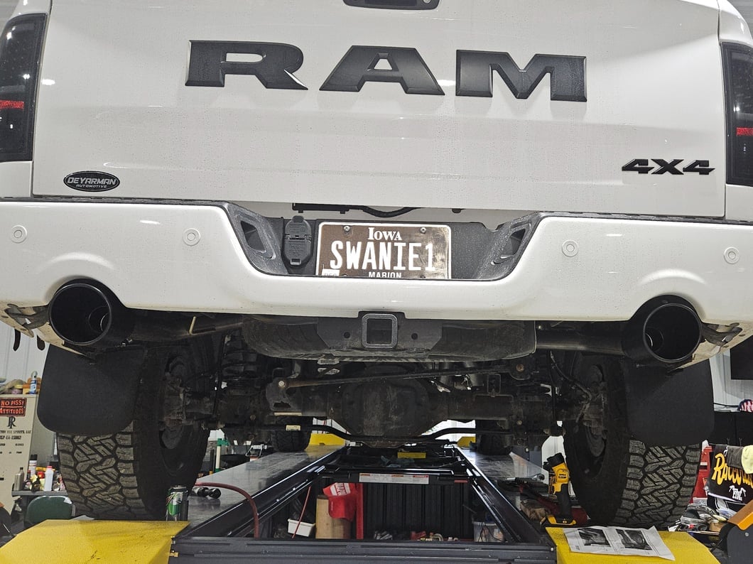 C&L Dual Exhaust System with Black Tips; Rear Exit (09-18 5.7L RAM 1500 w/ Factory Dual Exhaust)