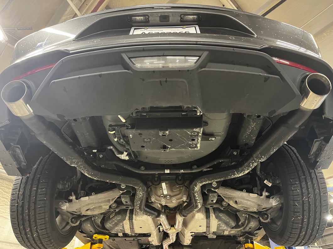 C&L Axle-Back Exhaust with Polished Tips (15-23 Mustang EcoBoost w/o Active Exhaust)