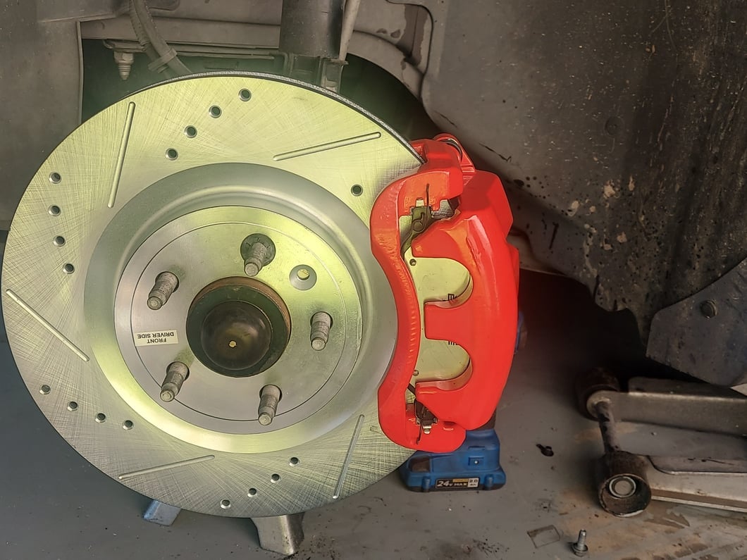 C&L Performance Series Front Brake Calipers; Red (11-14 Mustang GT w/o Performance Pack)