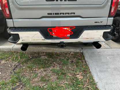 C&L Dual Exhaust System with Polished Tips; Side/Rear Exit (19-26 5.3L Sierra 1500 w/o Factory Dual Exhaust)