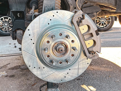 C&L Super Sport HD Cross-Drilled and Slotted Rotors; Rear Pair (19-25 RAM 1500, Excluding RHO & TRX)