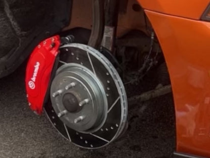 C&L Super Sport Brake Rotor and Pad Kit; Front (12-14 Charger Pursuit; 06-23 Charger AWD SE, AWD SXT, Daytona, Daytona R/T, GT & R/T w/ Dual Piston Front Calipers; 11-13 5.7L HEMI Charger SE)