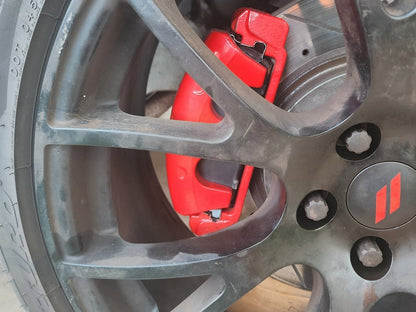 C&L Performance Series Front Brake Calipers; Red (12-14 Charger Pursuit; 12-20 Charger AWD SXT, Daytona, GT & R/T w/ Dual Piston Front Calipers; 12-13 5.7L HEMI Charger SE; 13-17 AWD Charger SE w/ Dual Piston Front Calipers)