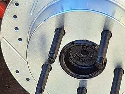 C&L Super Sport Cross-Drilled and Slotted Rotors; Front Pair (94-04 Mustang GT, V6)