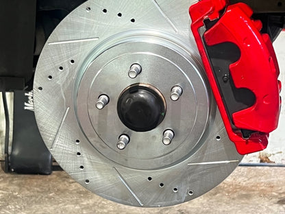 C&L Super Sport Brake Rotor and Pad Kit; Front (09-23 Challenger GT, R/T, Rallye Redline, SXT & T/A w/ Dual Piston Front Calipers; 2011 Challenger SE w/ Dual Piston Front Calipers)