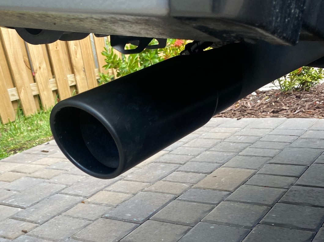 C&L Rolled End Round Exhaust Tip; 3.50-Inch; Black (18-20 F-150)