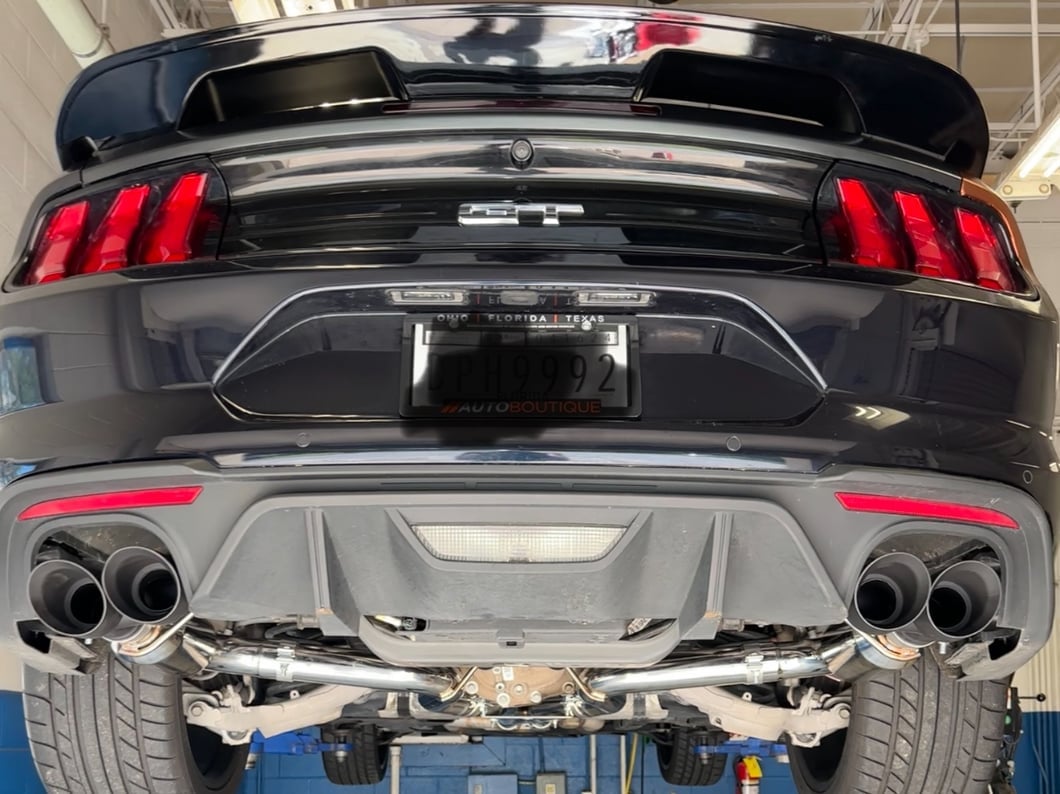 C&L Race Cat-Back Exhaust with Black Tips (18-23 Mustang GT Fastback w/o Active Exhaust)