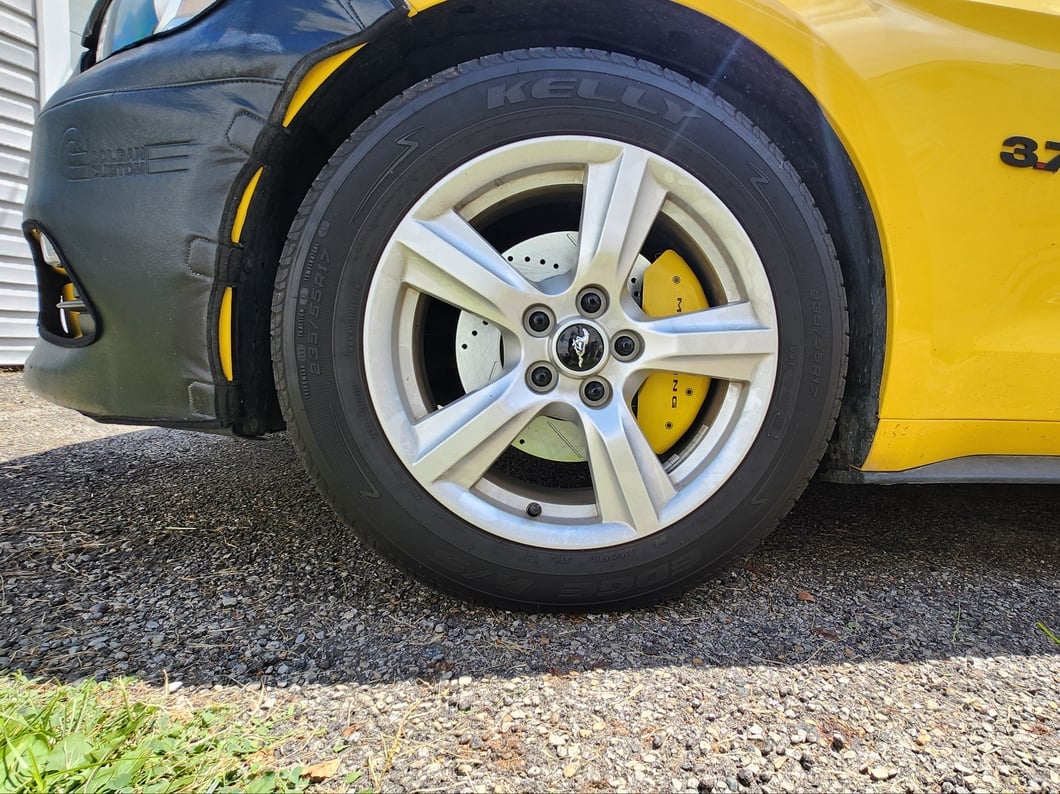 C&L Super Sport Cross-Drilled and Slotted Rotors; Front Pair (15-23 Mustang EcoBoost w/o Performance Pack, V6)