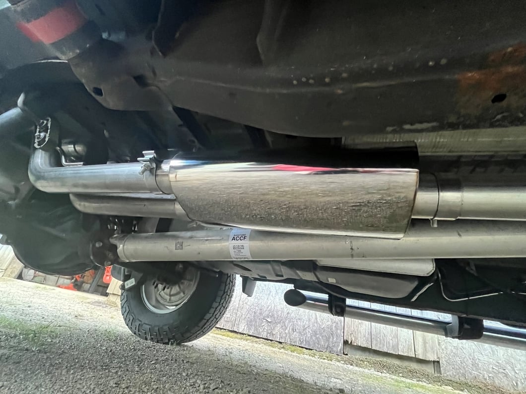 C&L Dual Exhaust System with Polished Tips; Side/Rear Exit (19-26 5.3L Silverado 1500 w/o Factory Dual Exhaust)