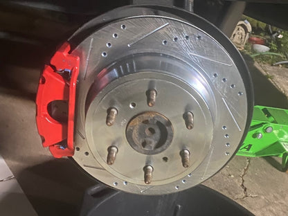 C&L Performance Rear Brake Calipers; Red (07-13 Silverado 1500 w/ Rear Disc Brakes; 14-18 Silverado 1500)