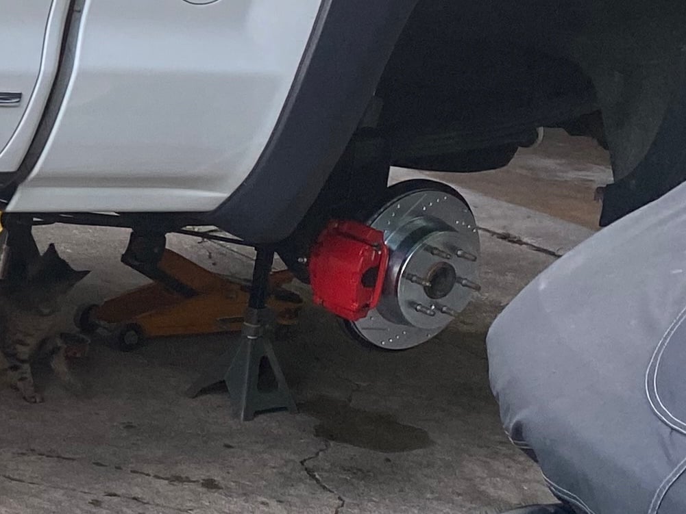 C&L Performance Rear Brake Calipers; Red (07-13 Silverado 1500 w/ Rear Disc Brakes; 14-18 Silverado 1500)