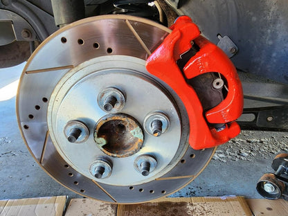 C&L Performance Series Rear Brake Calipers; Red (05-14 Mustang)