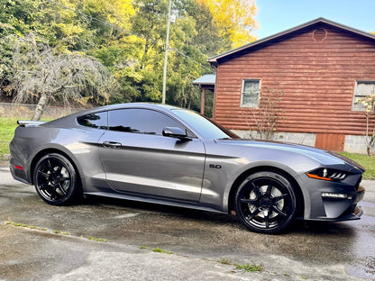 C&L Super Sport Cross-Drilled and Slotted Rotors; Front Pair (15-23 Mustang GT w/o Performance Pack, EcoBoost w/ Performance Pack)