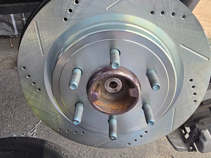 C&L Super Sport HD Cross-Drilled and Slotted 6-Lug Rotors; Front Pair (21-25 F-150)