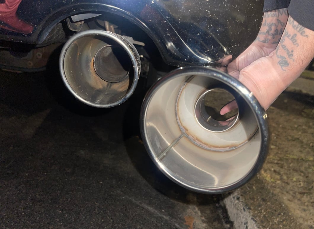 C&L Dual Exhaust System with Polished Tips; Rear Exit (09-18 5.7L RAM 1500 w/ Factory Dual Exhaust)