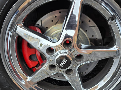 C&L Super Sport Cross-Drilled and Slotted Rotors; Front Pair (11-14 Mustang GT w/ Performance Pack; 12-13 Mustang BOSS 302; 07-12 Mustang GT500)