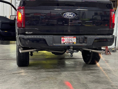 C&L Dual Exhaust System with Polished Tips; Side/Rear Exit (21-25 5.0L F-150 w/o Factory Dual Exhaust)