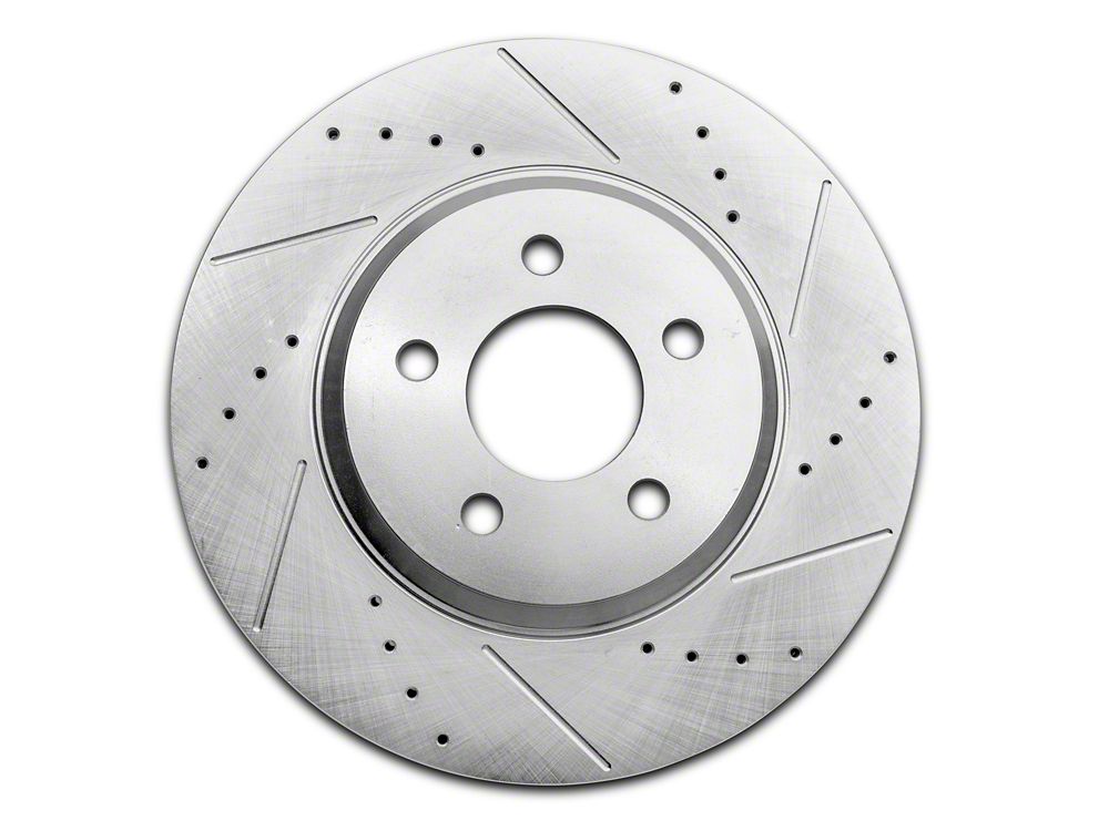 C&L Super Sport Cross-Drilled and Slotted Rotors; Front Pair (05-10 Mustang GT; 11-14 Mustang V6)