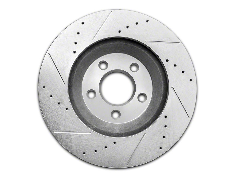 C&L Super Sport Cross-Drilled and Slotted Rotors; Front Pair (05-10 Mustang GT; 11-14 Mustang V6)