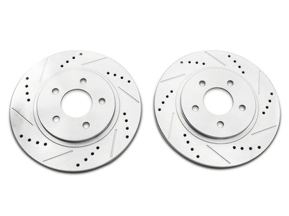 C&L Super Sport Cross-Drilled and Slotted Rotors; Rear Pair (05-14 Mustang, Excluding 13-14 GT500)