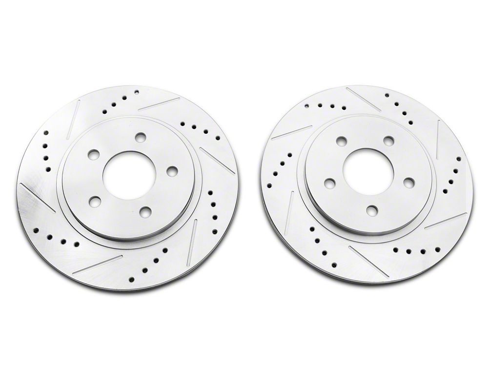 C&L Super Sport Cross-Drilled and Slotted Rotors; Rear Pair (05-14 Mustang, Excluding 13-14 GT500)
