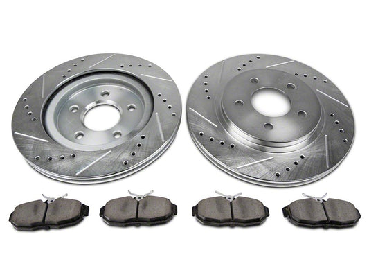 C&L Super Sport Brake Rotor and Pad Kit; Rear (05-10 Mustang)