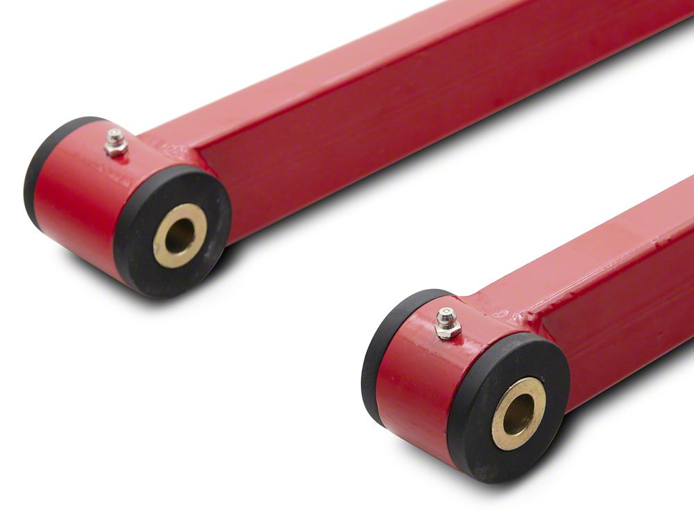 C&L Non-Adjustable Rear Lower Control Arms; Red (05-14 Mustang)