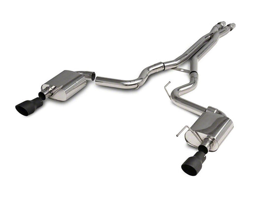 C&L Cat-Back Exhaust with Black Tips (15-17 Mustang GT Fastback)
