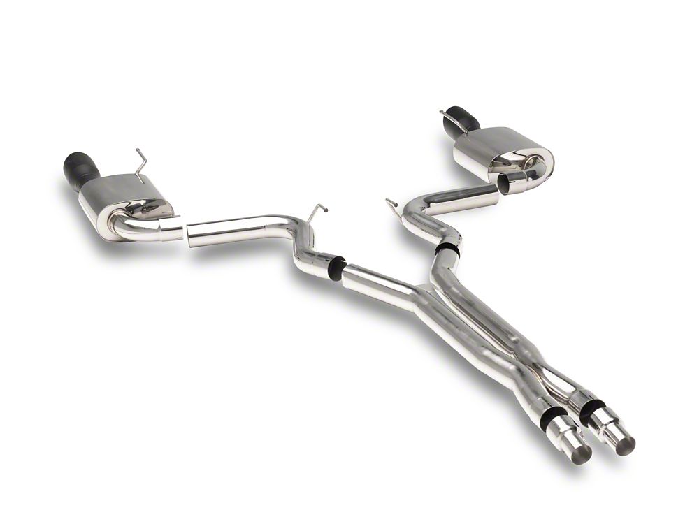 C&L Cat-Back Exhaust with Black Tips (15-17 Mustang GT Fastback)