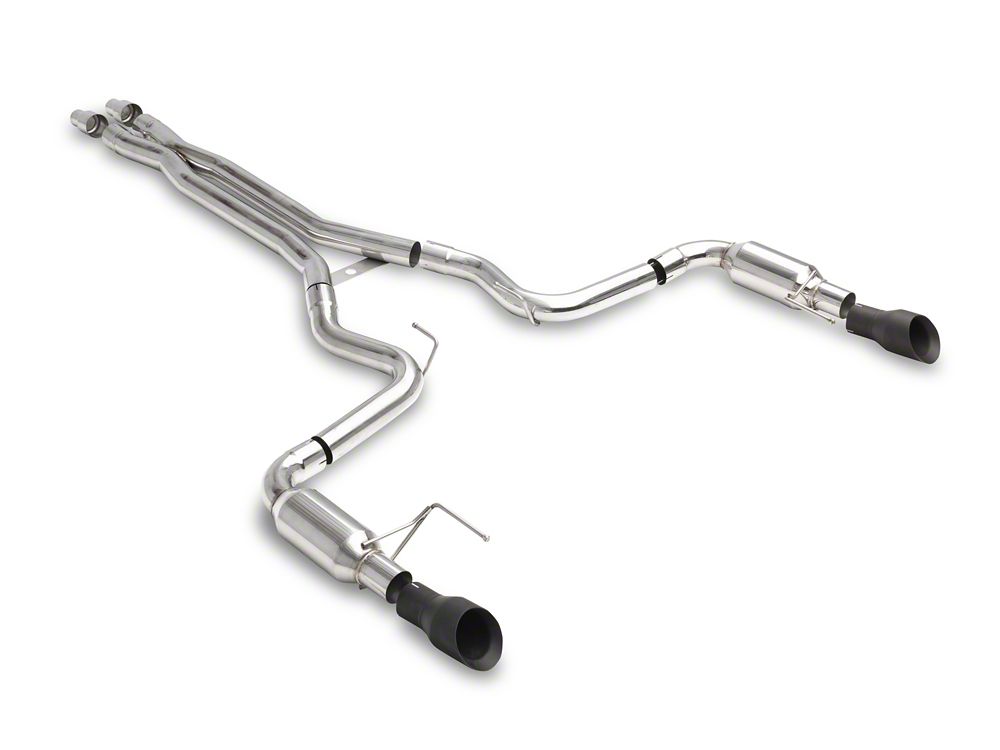 C&L Race Cat-Back Exhaust with Black Tips (15-17 Mustang GT Fastback)