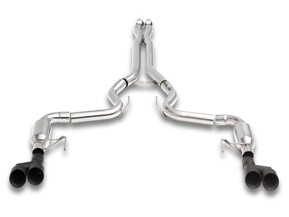C&L Race Cat-Back Exhaust with Black Tips (18-23 Mustang GT Fastback w/o Active Exhaust)