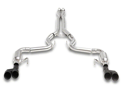 C&L Race Cat-Back Exhaust with Black Tips (18-23 Mustang GT Fastback w/o Active Exhaust)