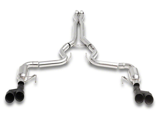 C&L Race Cat-Back Exhaust with Black Tips (18-23 Mustang GT Fastback w/o Active Exhaust)