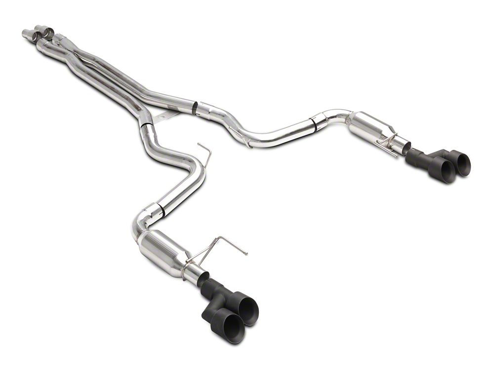 C&L Race Cat-Back Exhaust with Black Tips (18-23 Mustang GT Fastback w/o Active Exhaust)