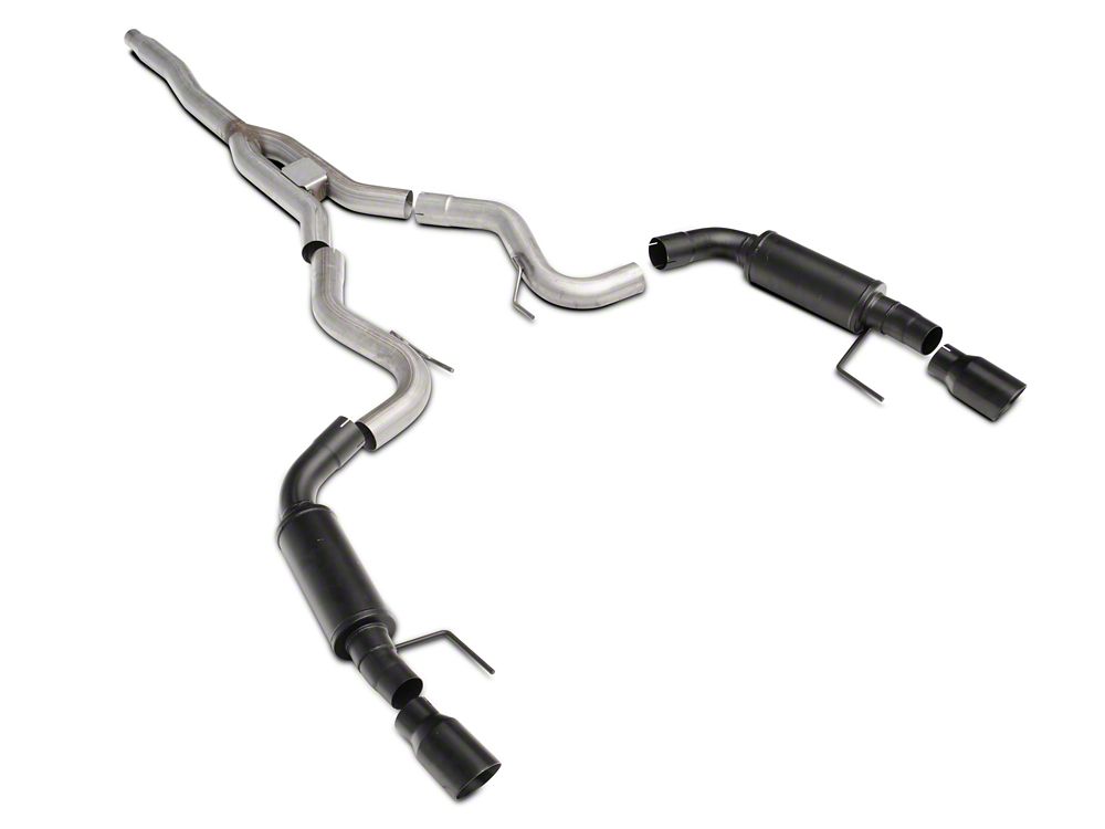 C&L Sport Cat-Back Exhaust with Black Tips (15-23 Mustang EcoBoost Fastback w/o Active Exhaust)