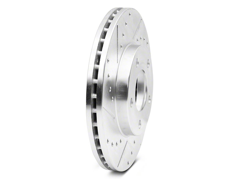 C&L Super Sport Cross-Drilled and Slotted Rotors; Front Pair (94-04 Mustang GT, V6)