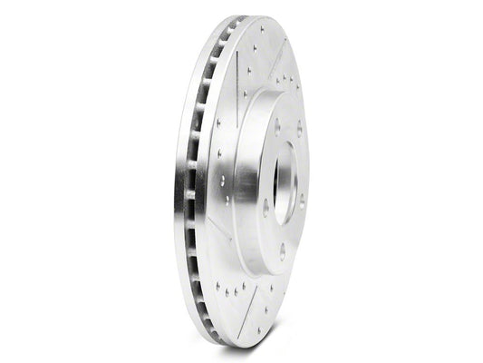 C&L Super Sport Cross-Drilled and Slotted Rotors; Front Pair (94-04 Mustang GT, V6)