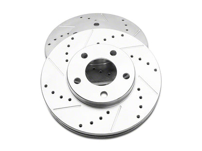 C&L Super Sport Cross-Drilled and Slotted Rotors; Front Pair (94-04 Mustang GT, V6)