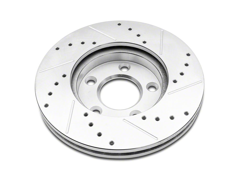 C&L Super Sport Cross-Drilled and Slotted Rotors; Front Pair (94-04 Mustang GT, V6)