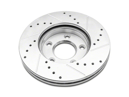 C&L Super Sport Cross-Drilled and Slotted Rotors; Front Pair (94-04 Mustang GT, V6)
