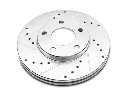 C&L Super Sport Cross-Drilled and Slotted Rotors; Front Pair (94-04 Mustang GT, V6)