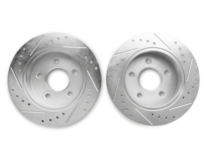 C&L Super Sport Cross-Drilled and Slotted Rotors; Rear Pair (94-04 Mustang GT, V6)