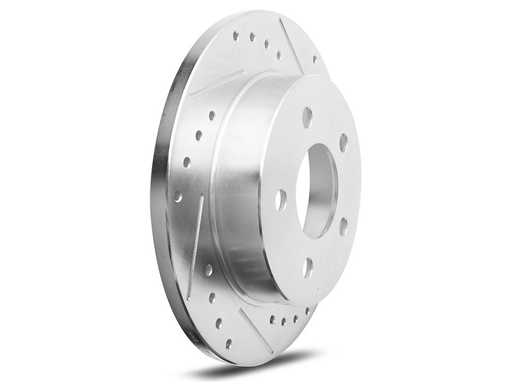 C&L Super Sport Cross-Drilled and Slotted Rotors; Rear Pair (94-04 Mustang GT, V6)