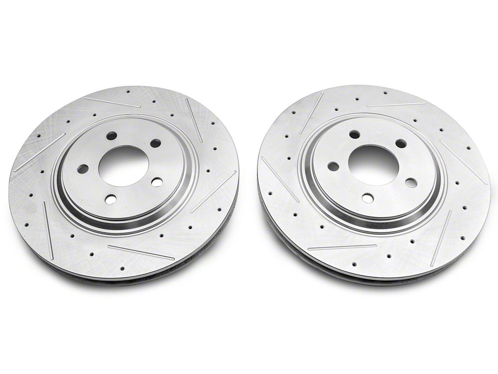 C&L Super Sport Cross-Drilled and Slotted Rotors; Front Pair (94-04 Mustang Cobra, Bullitt, Mach 1)