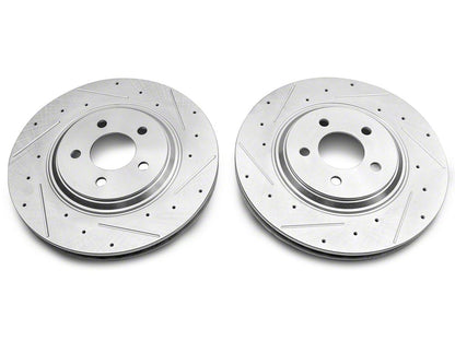 C&L Super Sport Cross-Drilled and Slotted Rotors; Front Pair (94-04 Mustang Cobra, Bullitt, Mach 1)