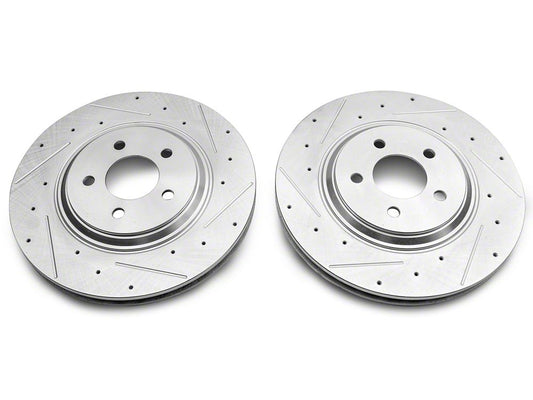 C&L Super Sport Cross-Drilled and Slotted Rotors; Front Pair (94-04 Mustang Cobra, Bullitt, Mach 1)