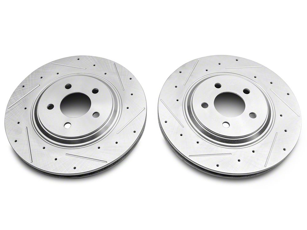 C&L Super Sport Cross-Drilled and Slotted Brake Rotor and Pad Kit; Front (94-04 Mustang Cobra, Bullitt, Mach 1)