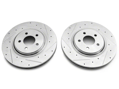 C&L Super Sport Cross-Drilled and Slotted Brake Rotor and Pad Kit; Front (94-04 Mustang Cobra, Bullitt, Mach 1)