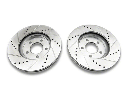 C&L Super Sport Cross-Drilled and Slotted Rotors; Front Pair (05-10 Mustang V6)