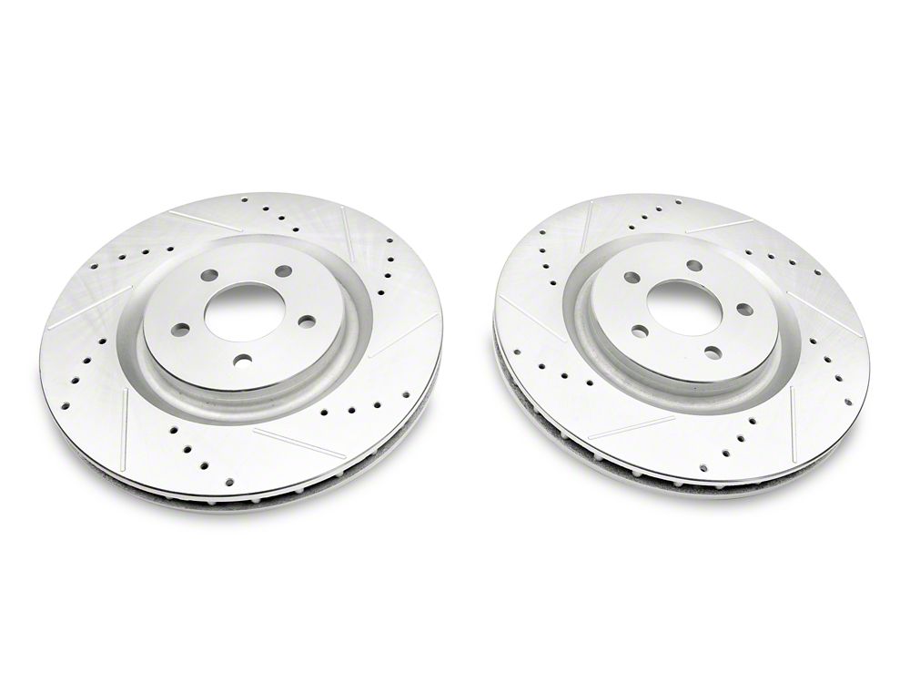C&L Super Sport Cross-Drilled and Slotted Brake Rotor and Pad Kit; Front (11-14 Mustang GT w/ Performance Pack; 12-13 Mustang BOSS 302; 07-12 Mustang GT500)